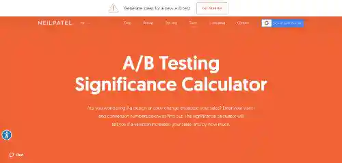 Neil Patel’s A/B Testing Significance Calculator