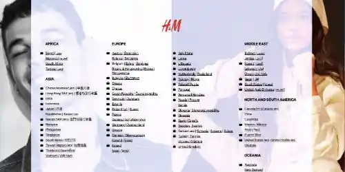 Allow Visitors to Select a Specific Location (H&M)