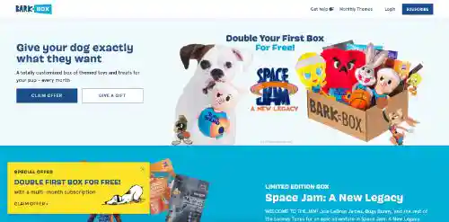 BarkBox call to action example