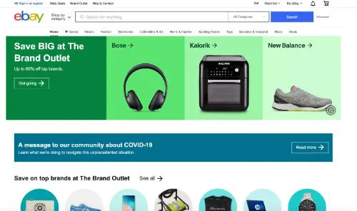 Ebay call to action example