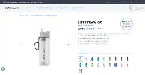 Lifestraw call to action example