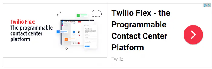 Ejemplo de anuncio en pantalla de Twilio Flex