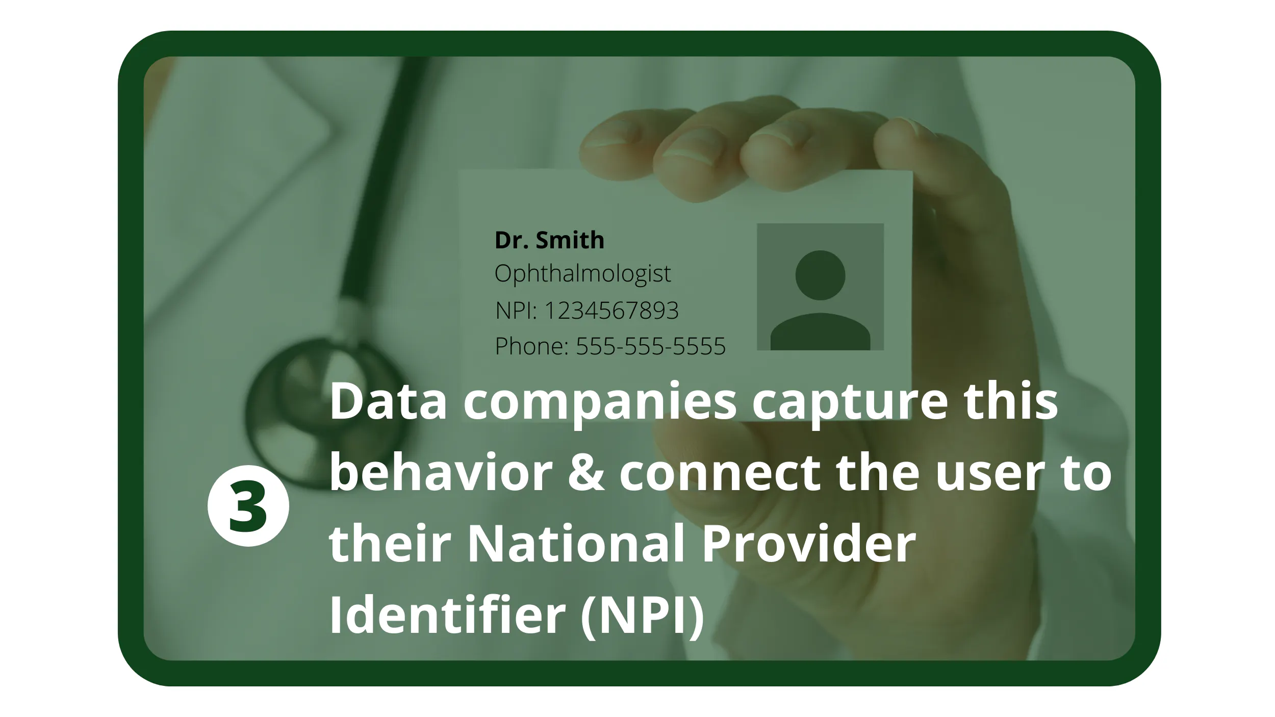 Le aziende di dati catturano questo comportamento e collegano l'utente al suo NPI