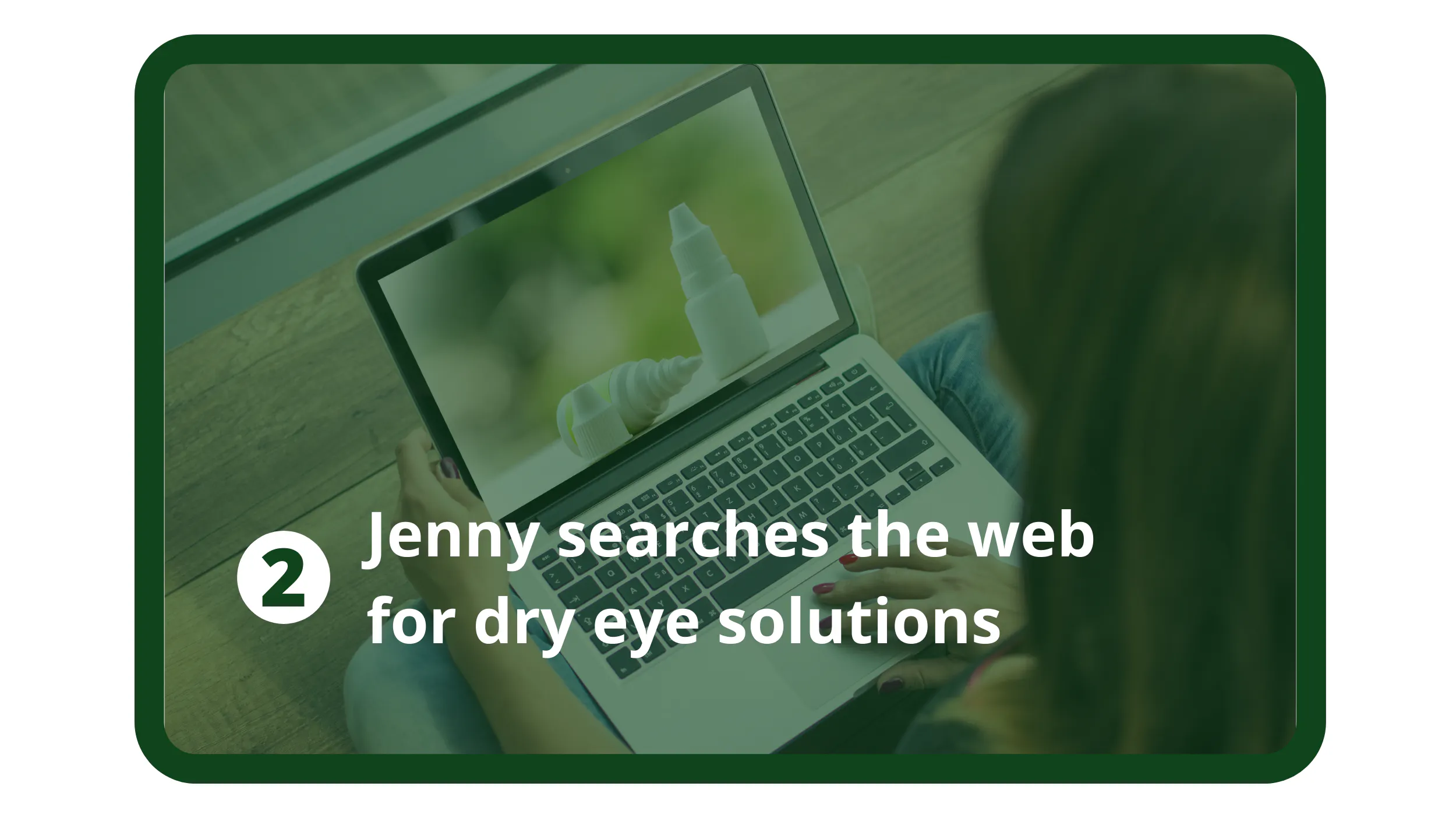 Jenny sucht im Internet nach Lösungen für trockene Augen