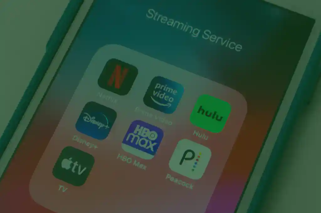 Mobile device showing video streaming apps