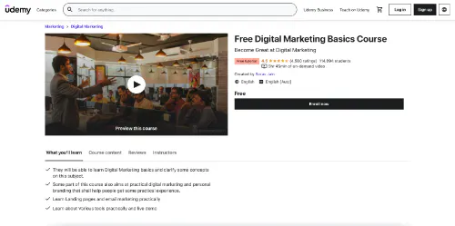 Curso gratuito de Marketing Digital Básico