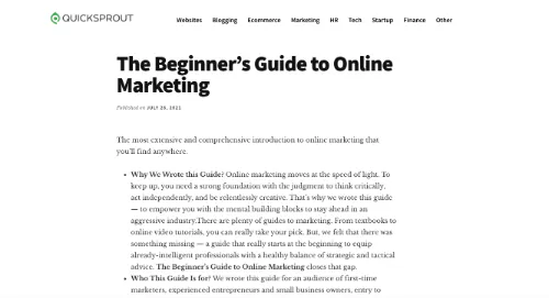 Le guide du marketing en ligne pour les débutants