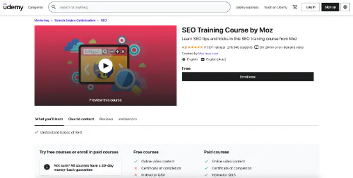 Curso de formación SEO de Moz