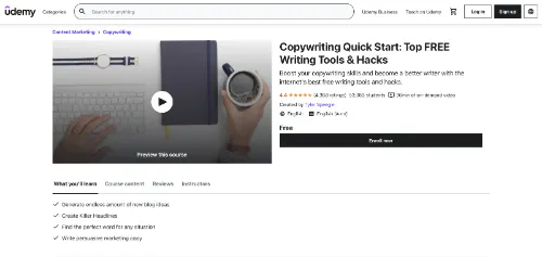 Copywriting Quick Start : Les meilleurs outils et astuces d'écriture GRATUITS