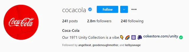 Compte Instagram de Coca-Cola
