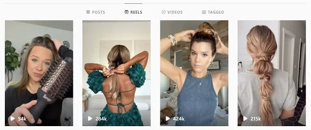 Instagram-Bildschirmfoto von L'ange Hair Reels