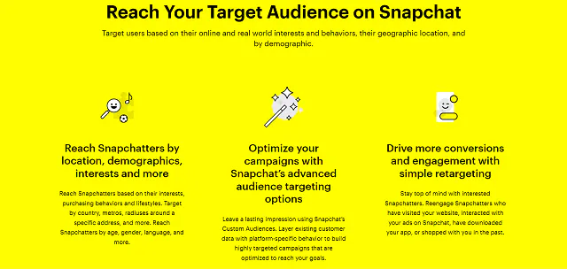 Snapchat Atteignez votre public cible sur Snapchat capture d'écran