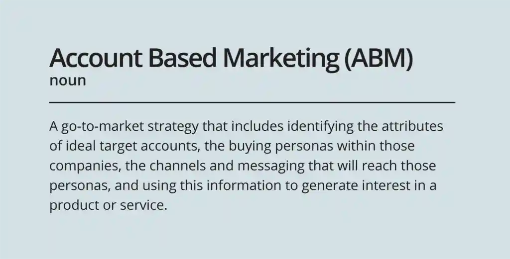Account based marketing is a strategy that includes identifying the attributes of target accounts, the buying personas & more