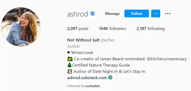 ashrod Instagram profile blue tick 