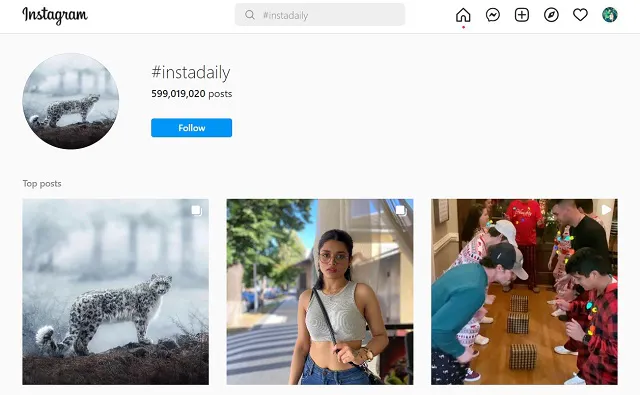 #instadaily capture d'écran d'Instagram