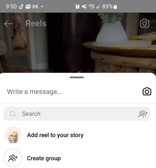 Instagram Add reel to your story screenshot