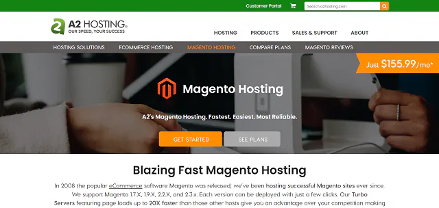 A2 Hosting Hosting Magento screenshot