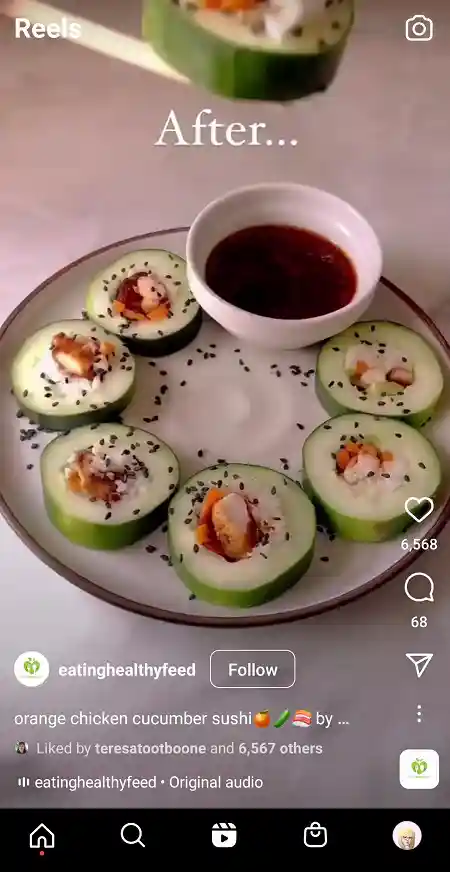 @eatinghealthyfeed Instagram Reels screenshot