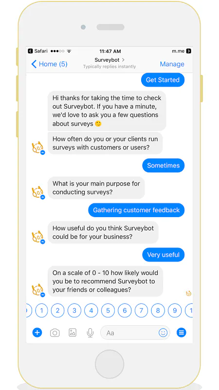 Captura de pantalla de Surveybot