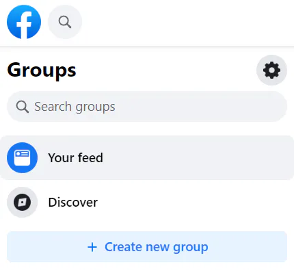 Capture d'écran Facebook Créer un groupe