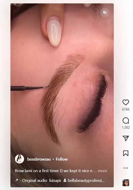 @bossbrowsau Instagram Reels screenshot