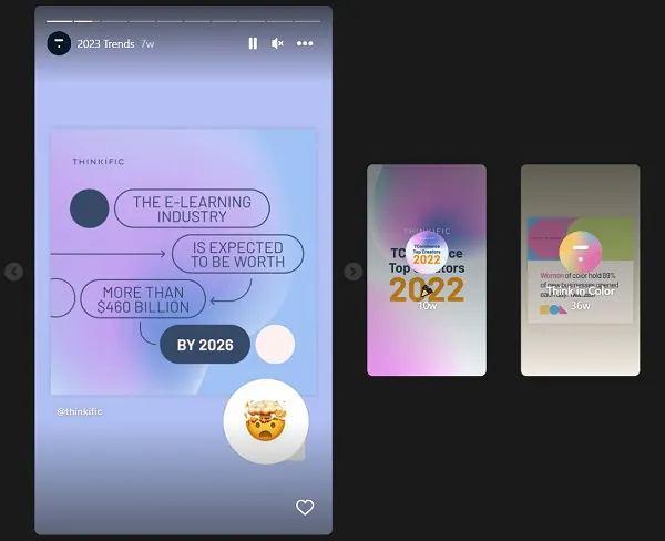 @thinkific Instagram Story screenshot
