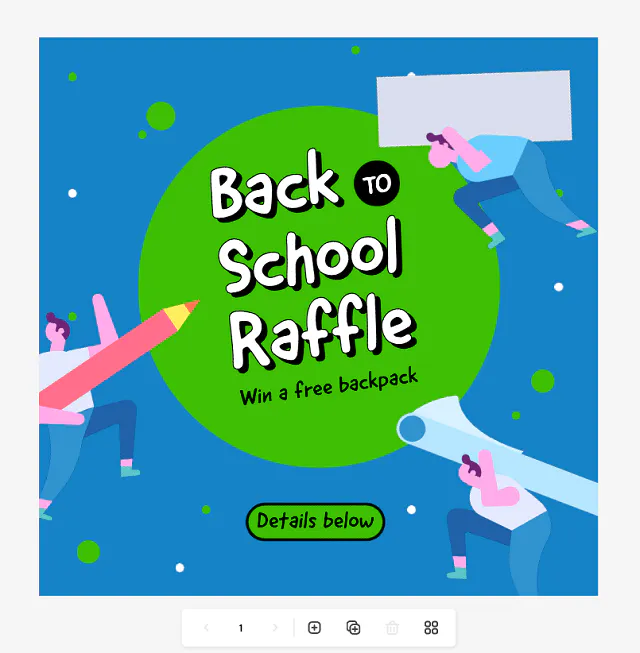 Adobe Express Back to School Raffle Instagram Giveaway Template