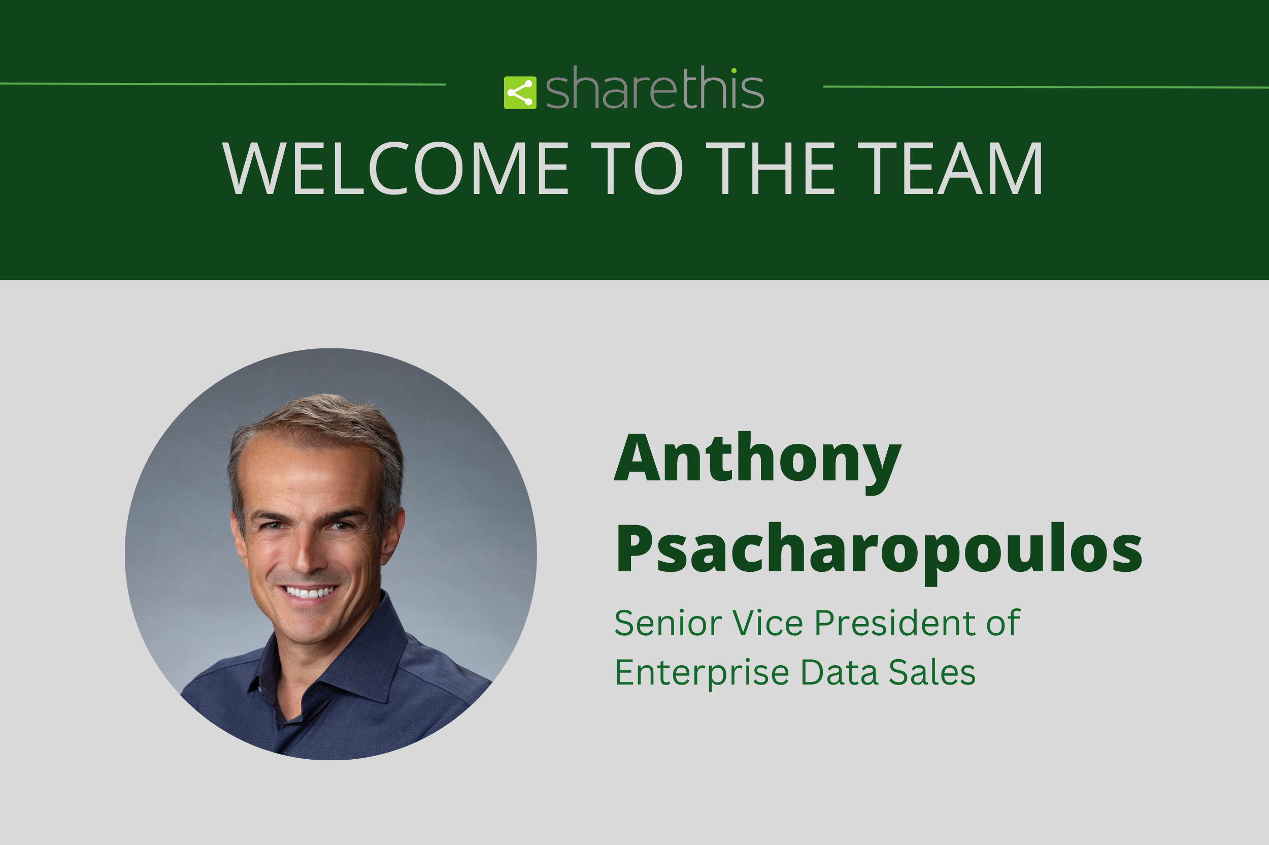 ShareThis Anthony Psacharopoulos, vétéran de l'industrie des données, est nommé vice-président directeur des ventes de données d'entreprise.